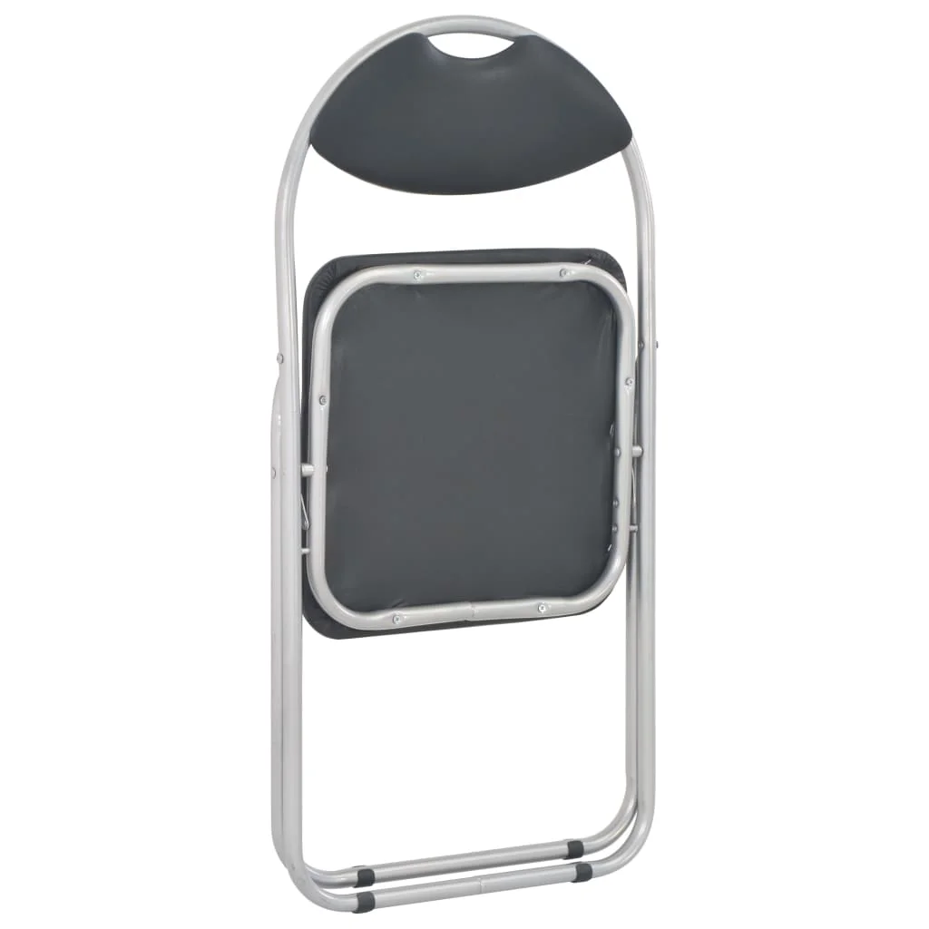 Skladacie jedálenské stoličky 2 ks čierne umelá koža