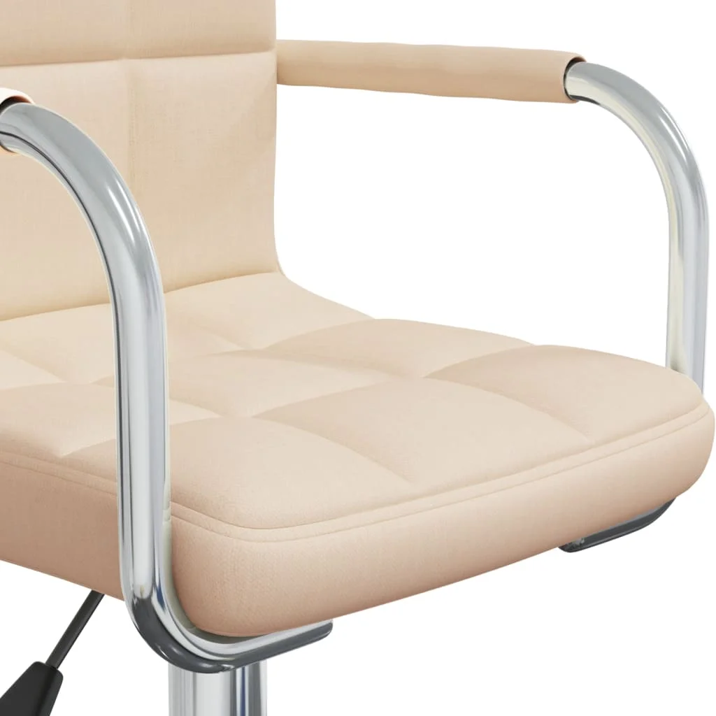Otočná jedálenská stolička krémová látková
