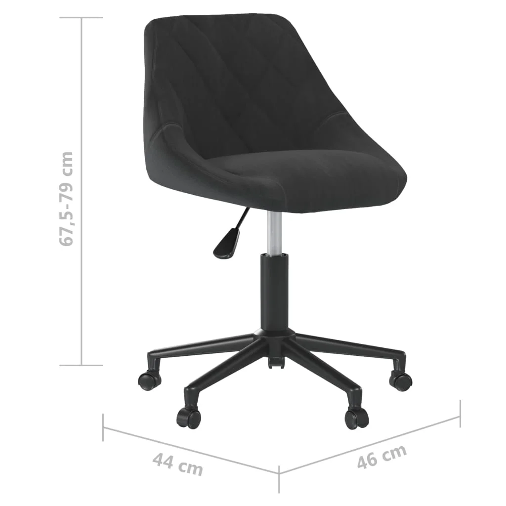 Otočná jedálenská stolička čierna zamatová 