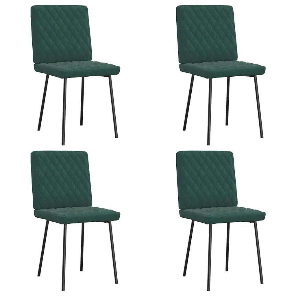jedálenské stoličky 4 ks tmavozelené zamatové