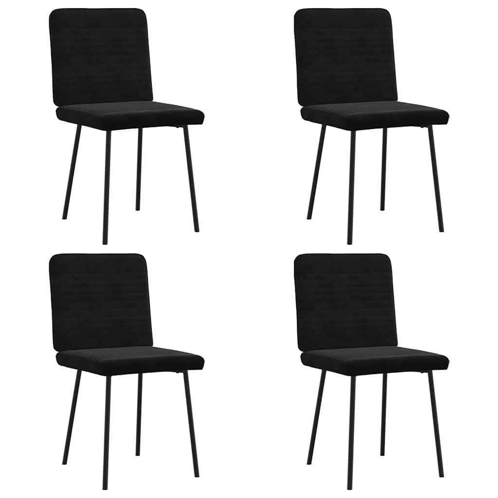 Jedálenské stoličky 4 ks čierne zamatové