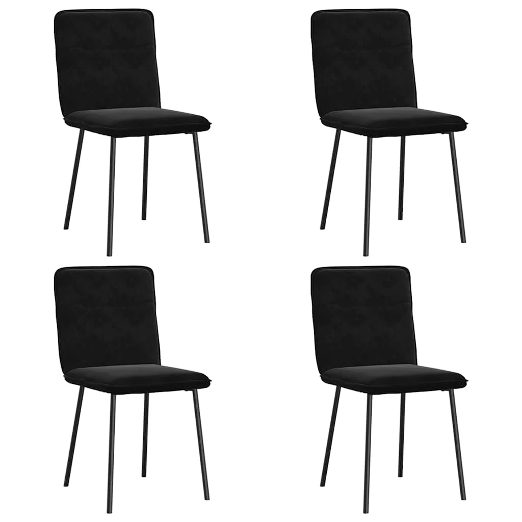 Jedálenské stoličky 4 ks čierne zamatové