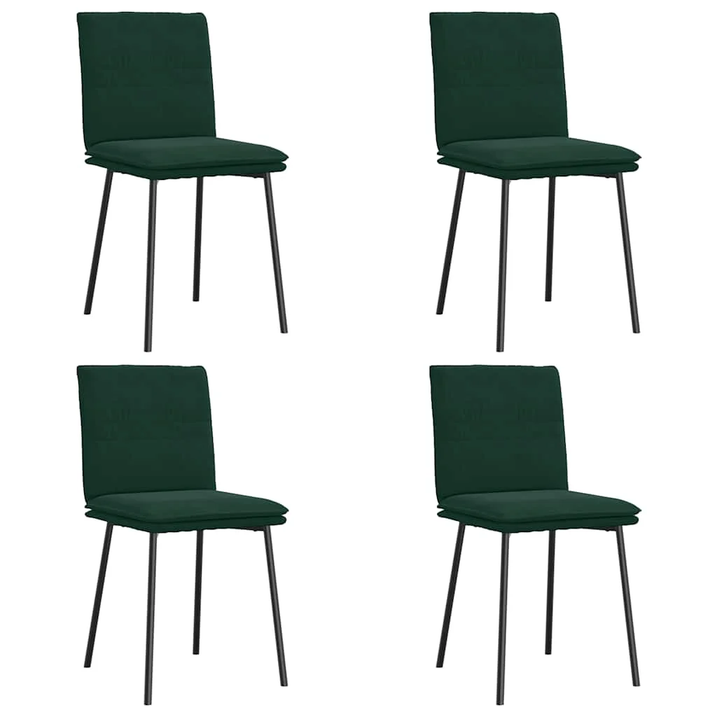 jedálenské stoličky 4 ks tmavozelené zamatové