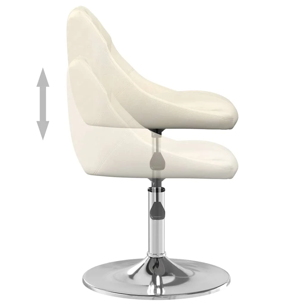 Otočné jedálenské stoličky 2 ks krémové zamatové