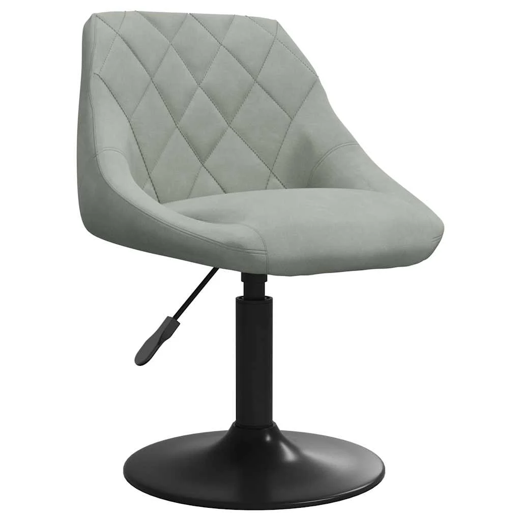  Otočné jedálenské stoličky 2 ks bledosivé zamatové