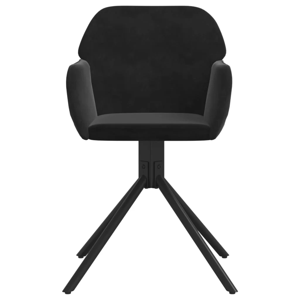 Otočné jedálenské stoličky 2 ks čierne zamatové