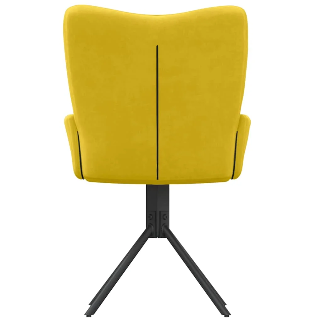 Otáčacie jedálenské stoličky 2 ks žlté zamatové