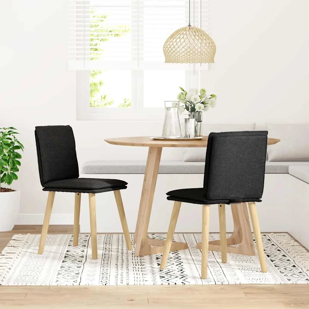 Jedálenské stoličky 2 ks čierne látkové