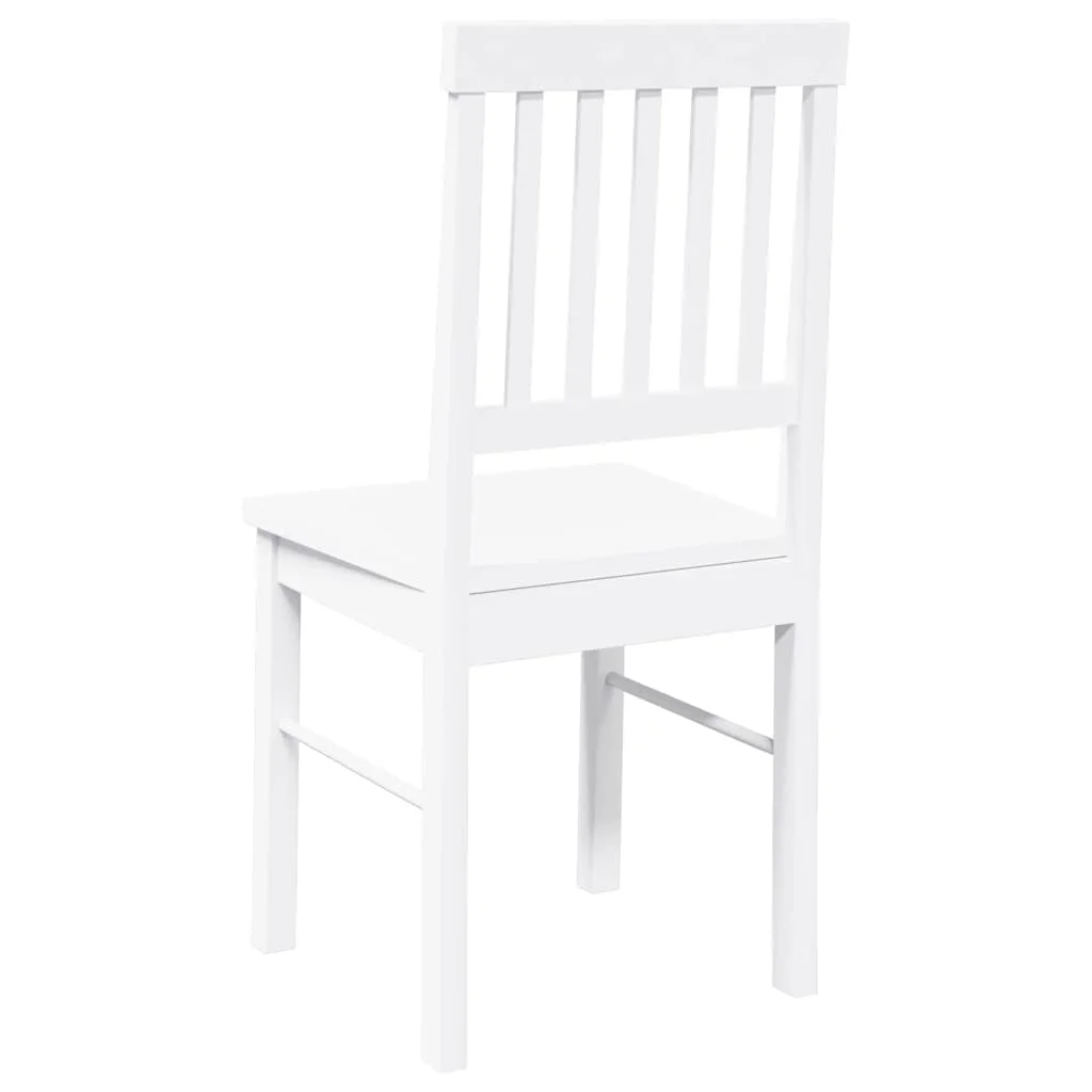 jedálenské stoličky 2 ks Biela masívna drevená guma