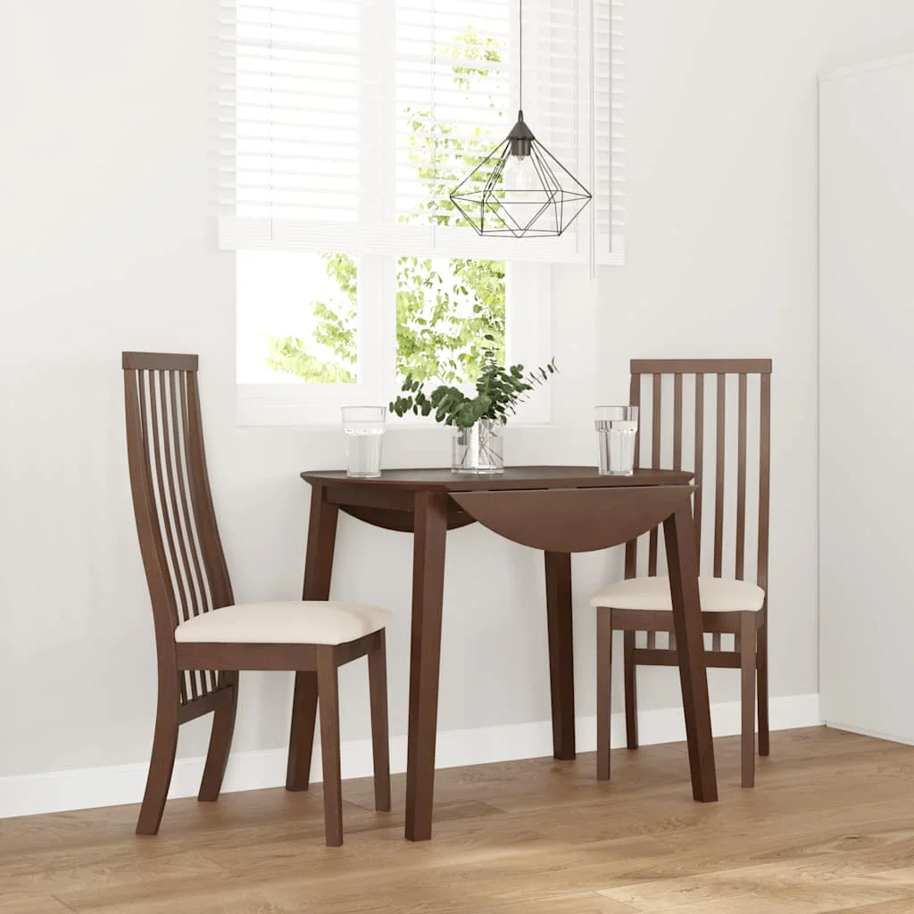 jedálenské stoličky s vankúšmi 2 ks Hnedá guma masívneho dreva