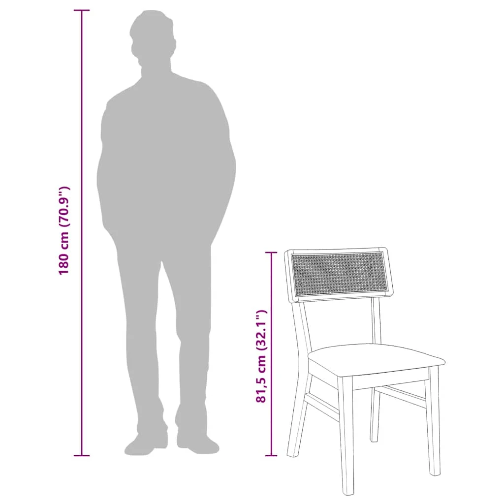 Jedálenské stoličky s vankúšmi 2 ks Guma z masívneho dreva