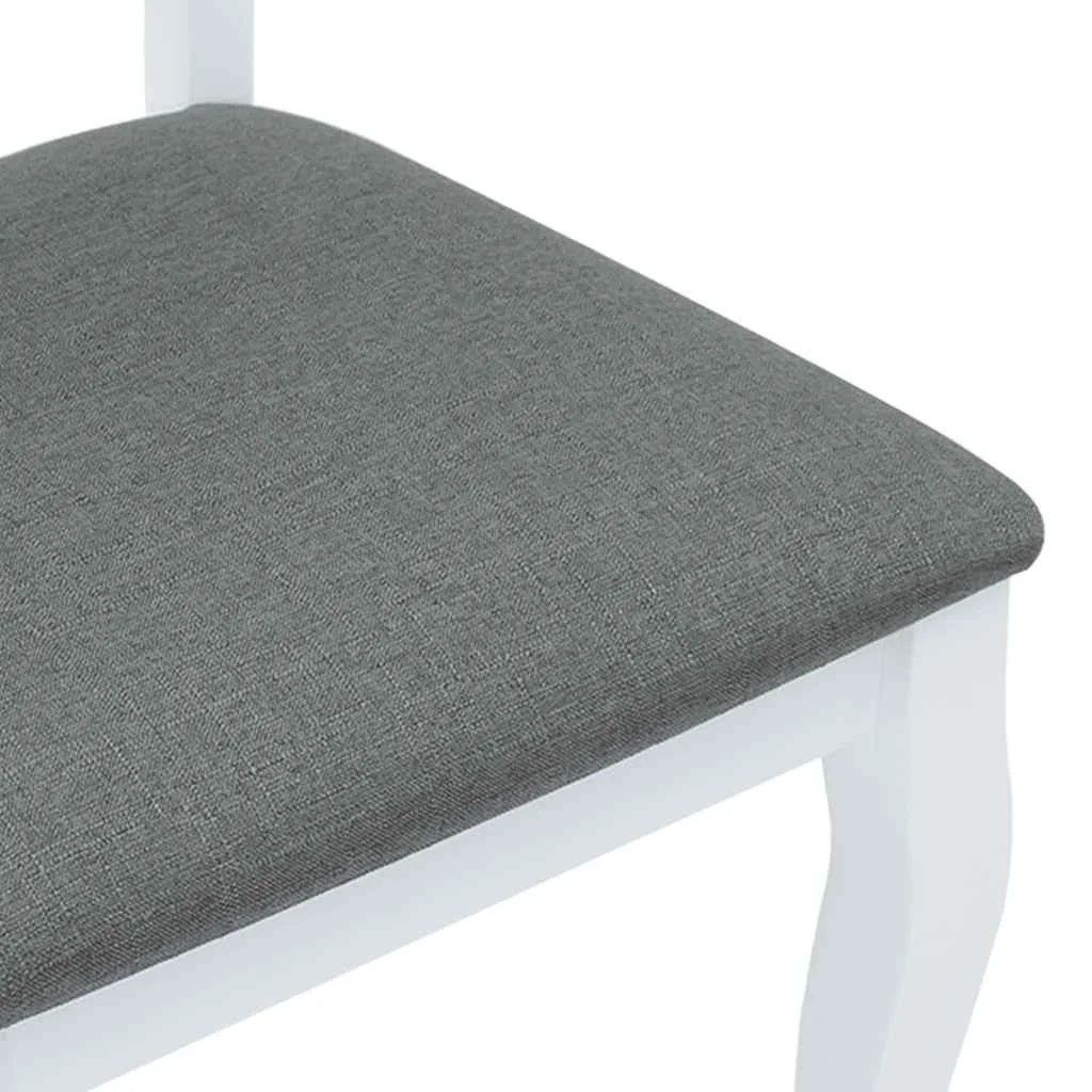 jedálenské stoličky s vankúšmi 2 ks Biela guma masívneho dreva