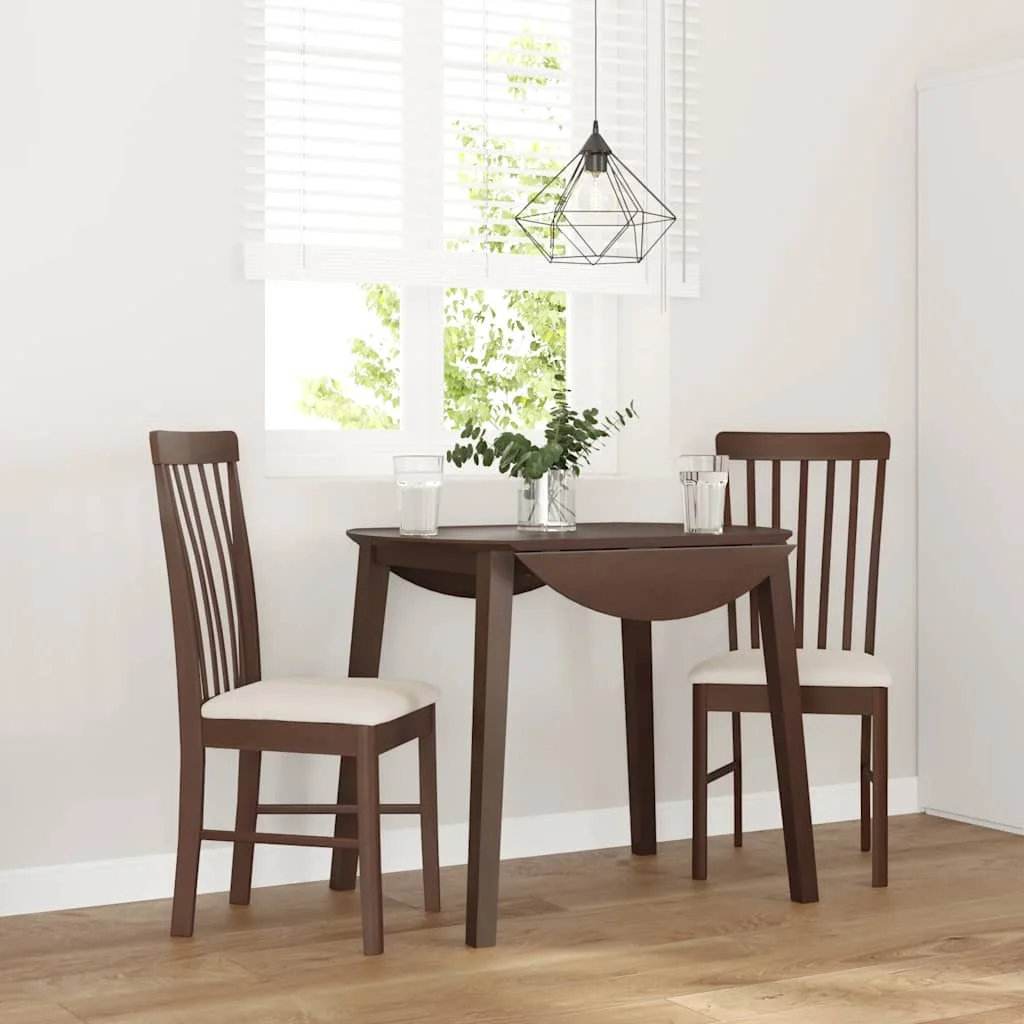 jedálenské stoličky s vankúšmi 2 ks Hnedá guma masívneho dreva