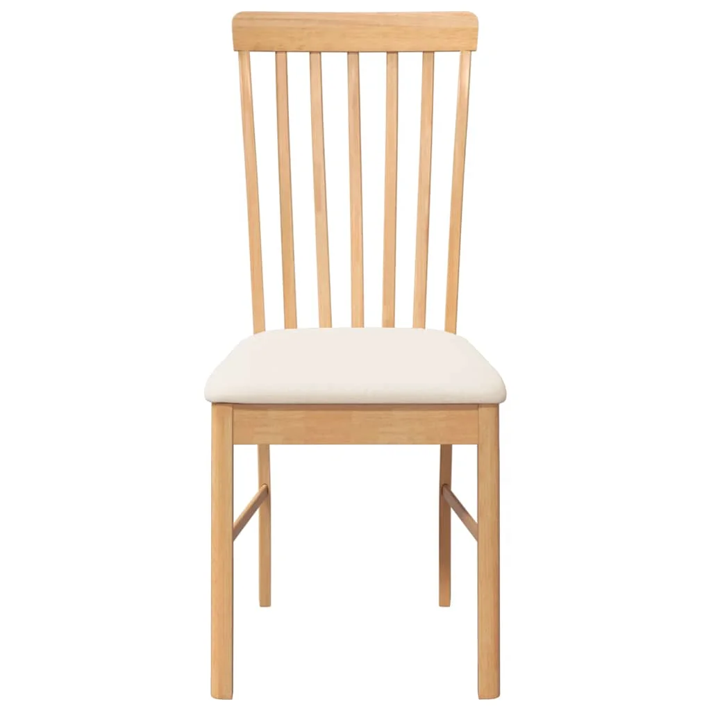 Jedálenské stoličky s vankúšmi 2 ks Guma z masívneho dreva