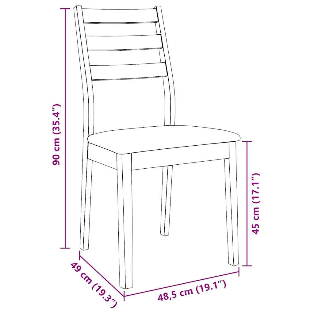jedálenské stoličky s vankúšmi 2 ks Hnedá guma masívneho dreva