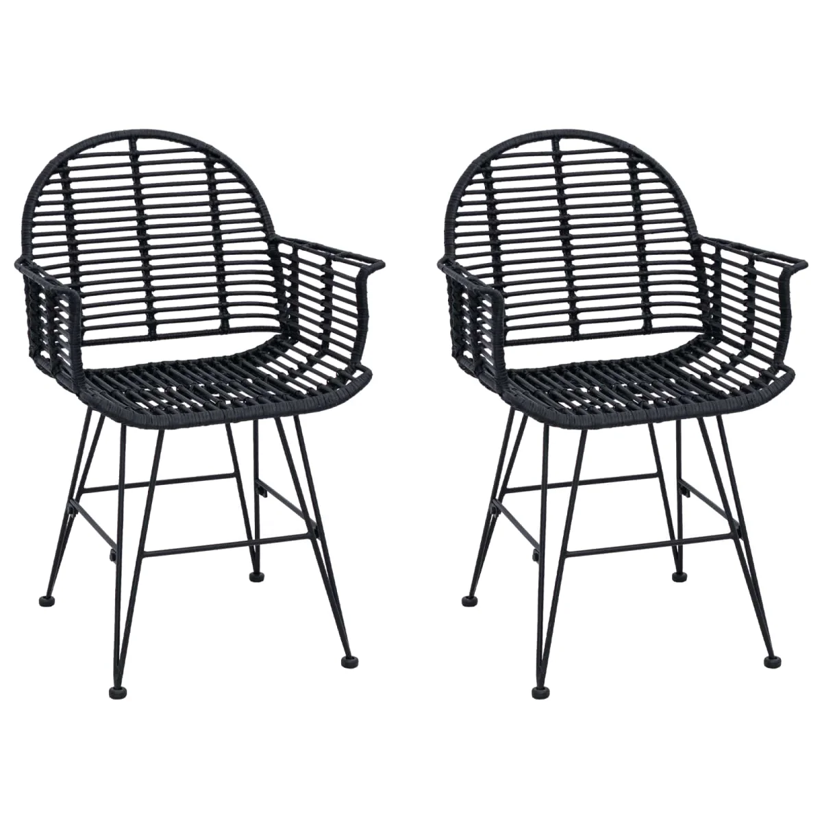 Jedálenská stolička 2 pcs Čierna 57 x 54.5 x 85 cm