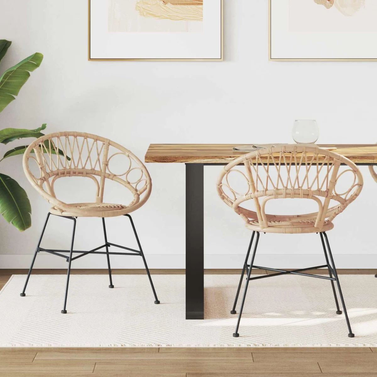 Jedálenská stolička 2 pcs Prírodná 65 x 55,5 x 81 cm