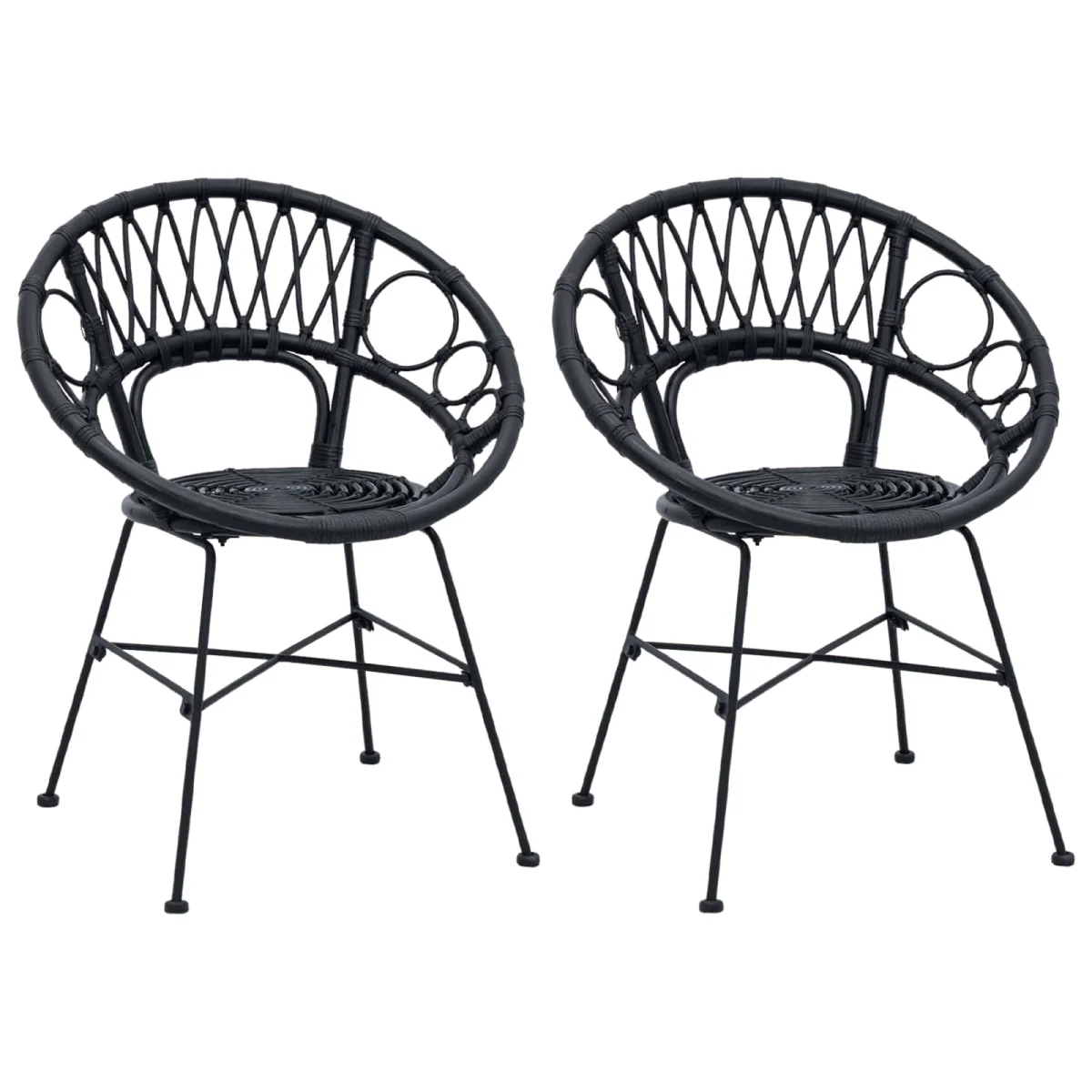 Jedálenská stolička 2 pcs Čierna 65 x 55,5 x 81 cm