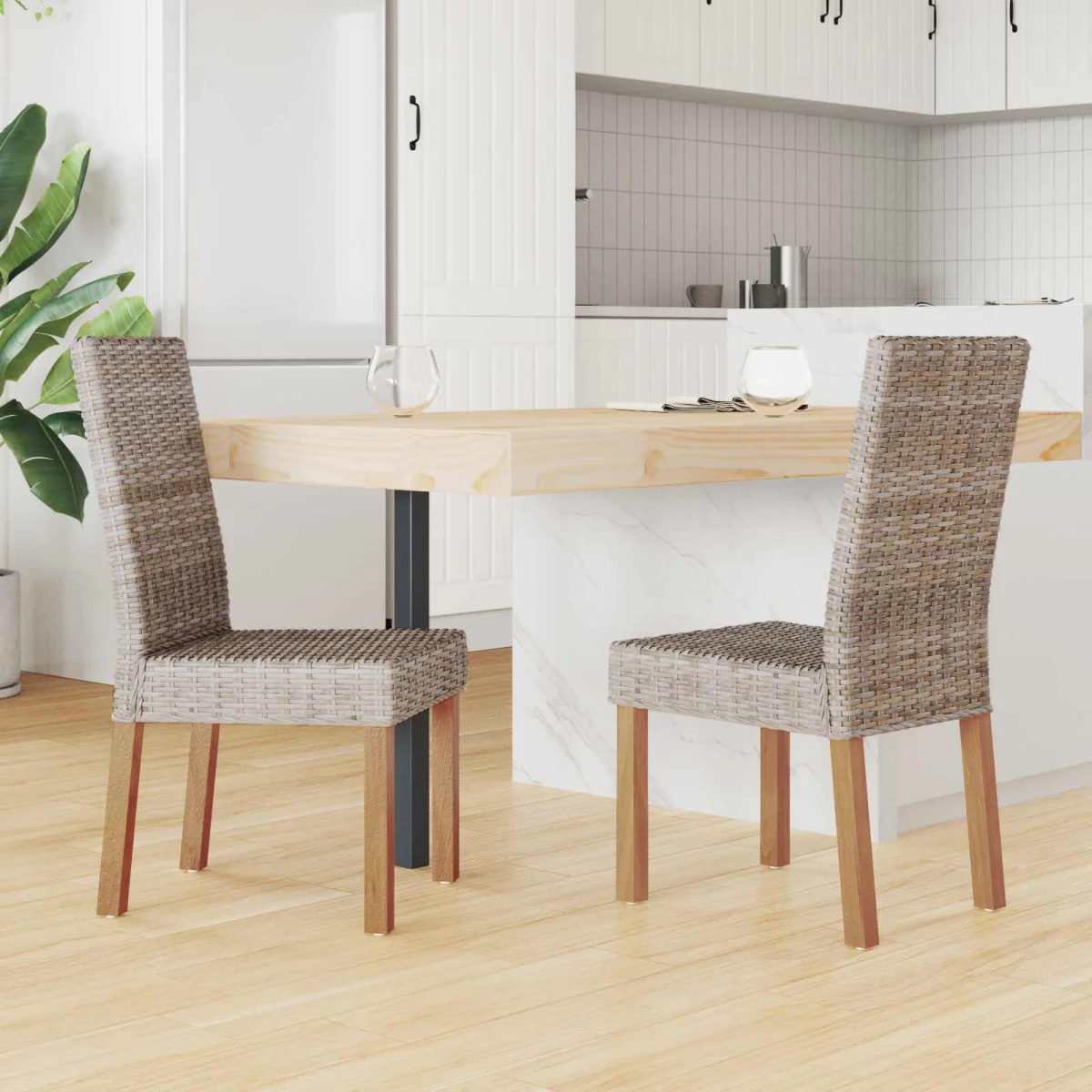 Jedálenská stolička 2 pcs Kubu šedá 45 x 54 x 93 cm