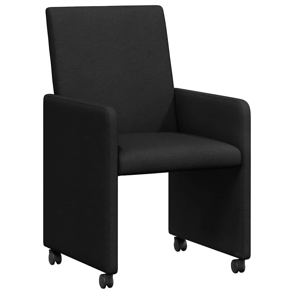 Jedálenské stoličky na kolieskach 2 pcs Čierna 57 x 66 x 94 cm