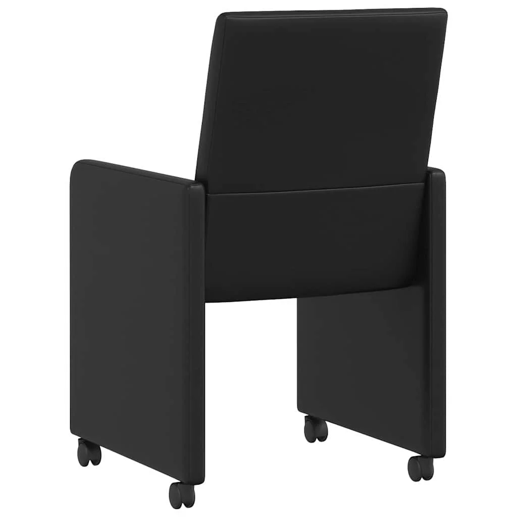 Jedálenské stoličky na kolieskach 2 pcs Čierna 57 x 66 x 94 cm