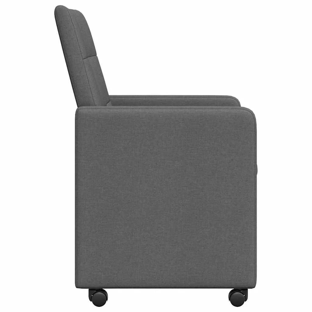 Jedálenské stoličky na kolieskach s kolesami 2 pcs Tmavo šedá