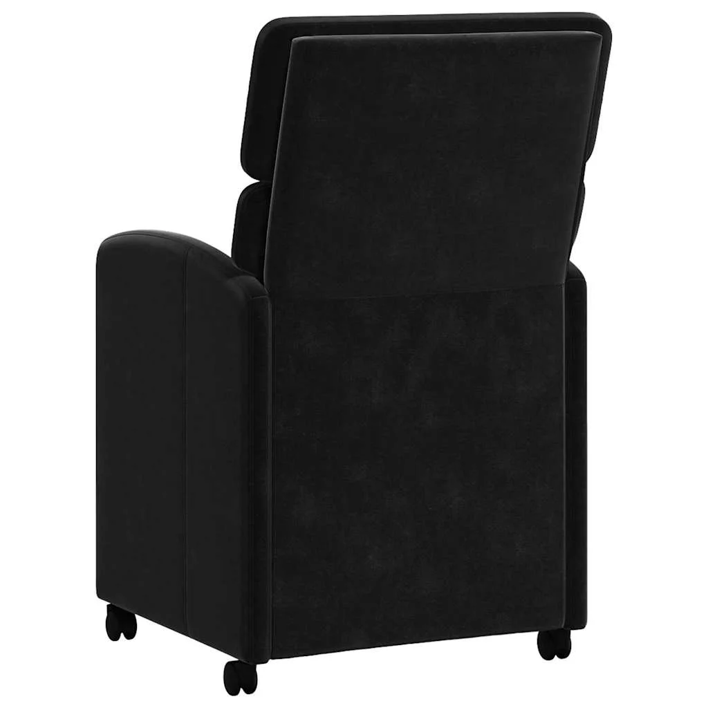 Jedálenské stoličky na kolieskach 2 pcs Čierna 58 x 65 x 98 cm