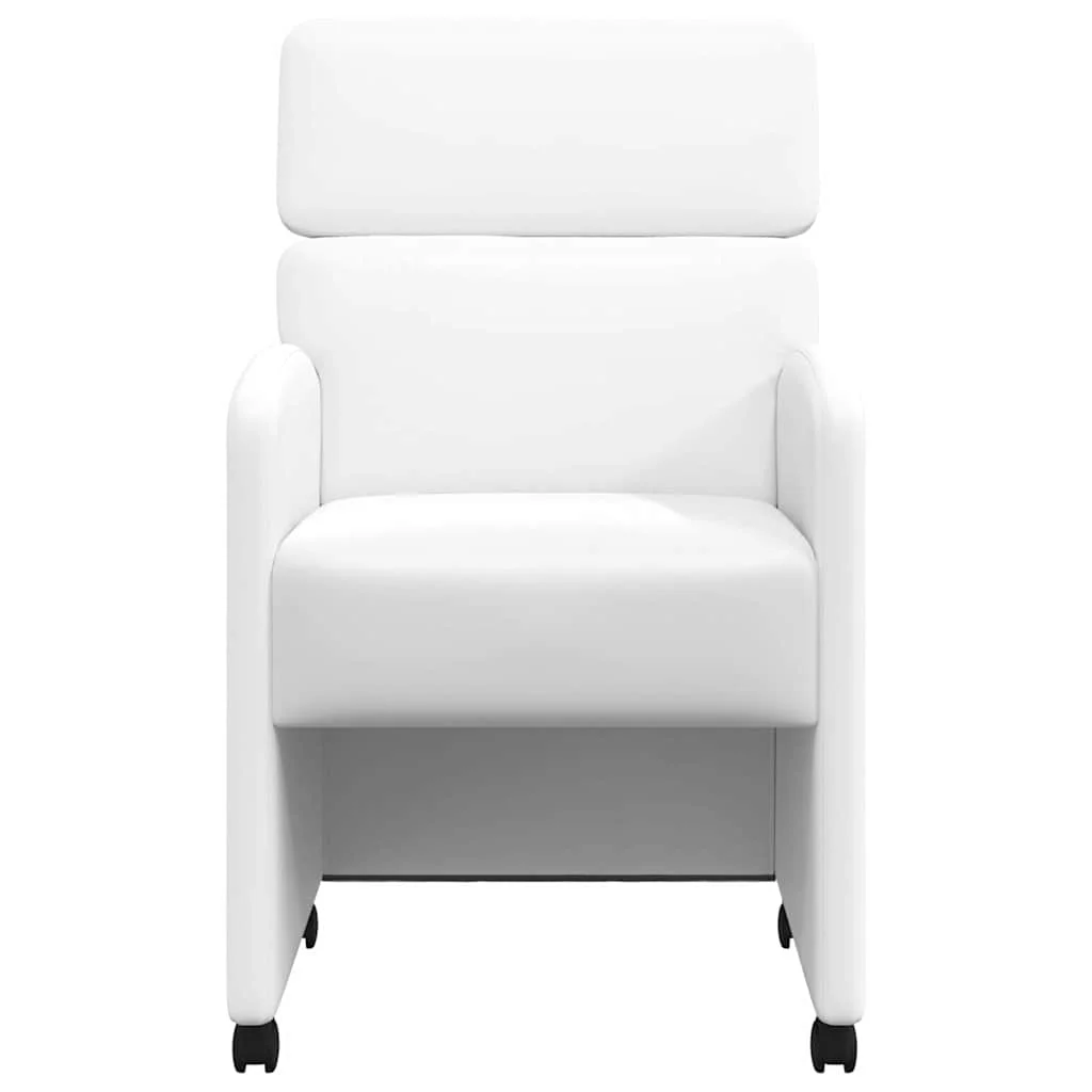 Jedálenské stoličky na kolieskach 2 pcs Biela 58 x 65 x 98 cm