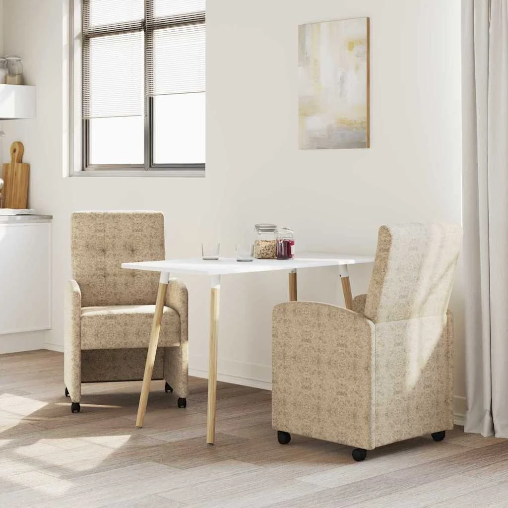 Jedálenské stoličky na kolieskach s kolesami 2 pcs Svetlosivá