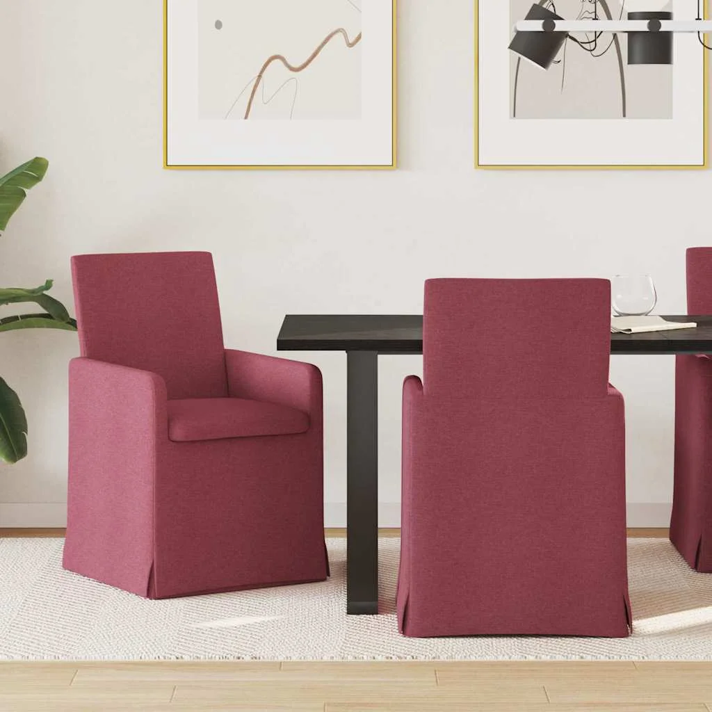 Jedálenské stoličky 2 pcs vínovo červená 57 x 67 x 95 cm látka