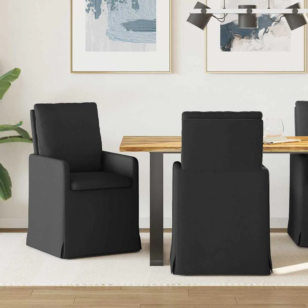 Jedálenské stoličky 2 pcs Čierna 57 x 67 x 98 cm látka