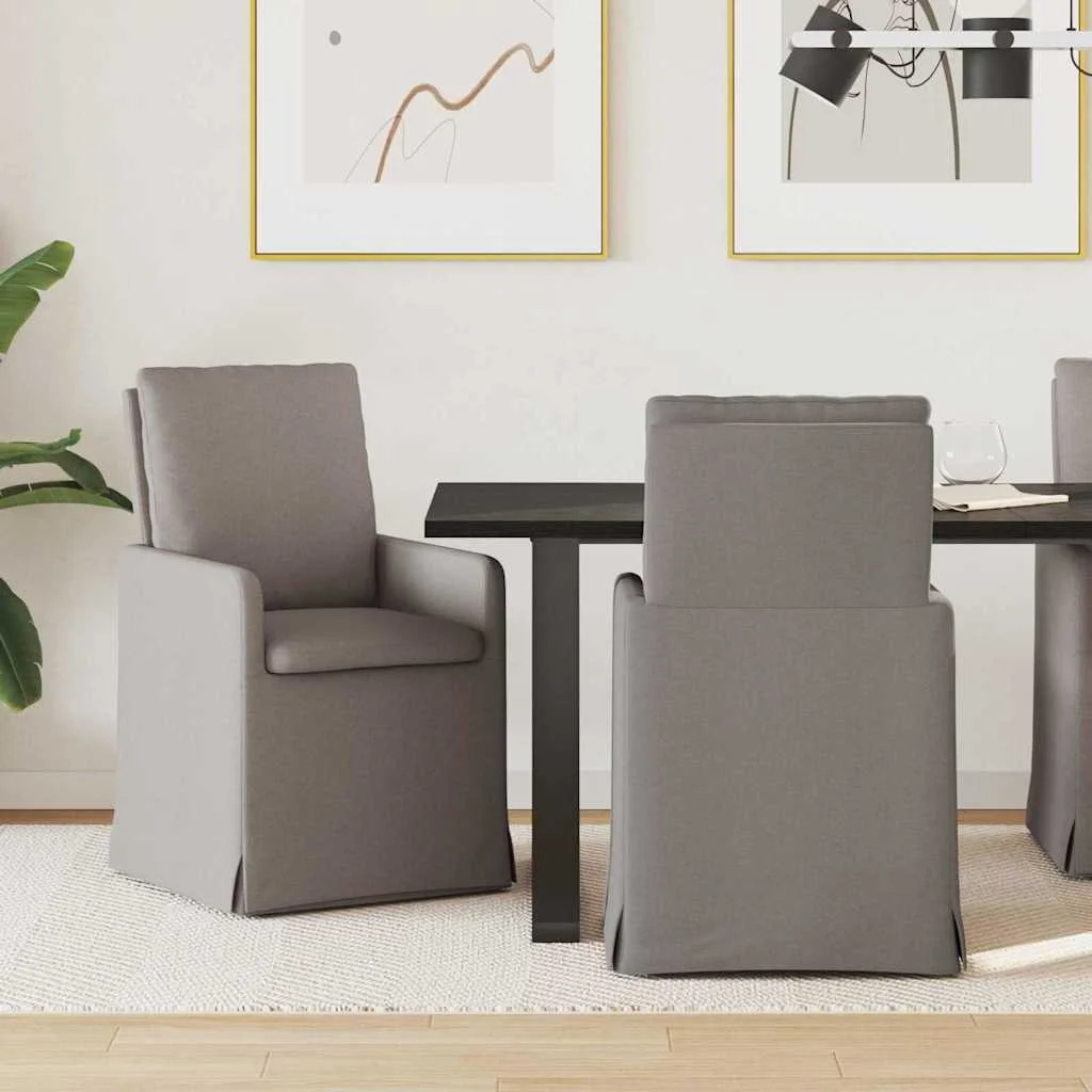 Jedálenské stoličky 2 pcs Sivohnedá 57 x 67 x 98 cm látka
