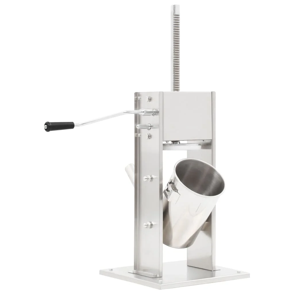 Ručná plnička na klobásy strieborná nehrdzavejúca oceľ 3 l