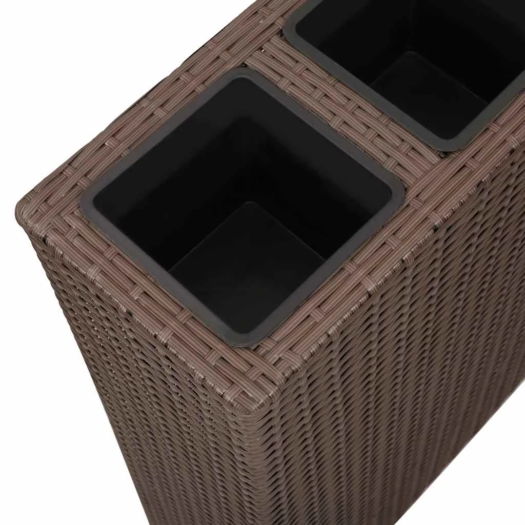 Vyvýšený záhradný záhon so 4 nádobami 2 ks, polyratan, hnedý