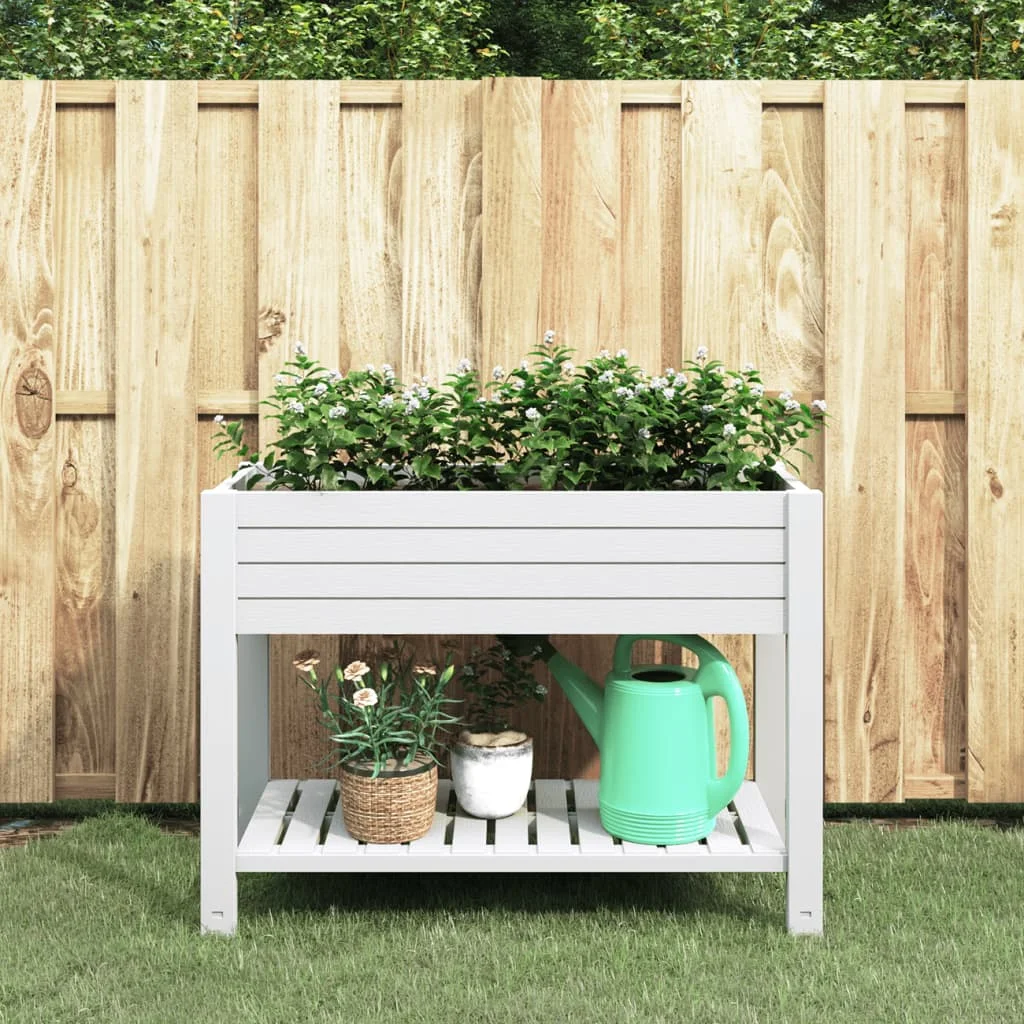 Záhradný vyvýšený záhon biely 110x45x79 cm polypropylén