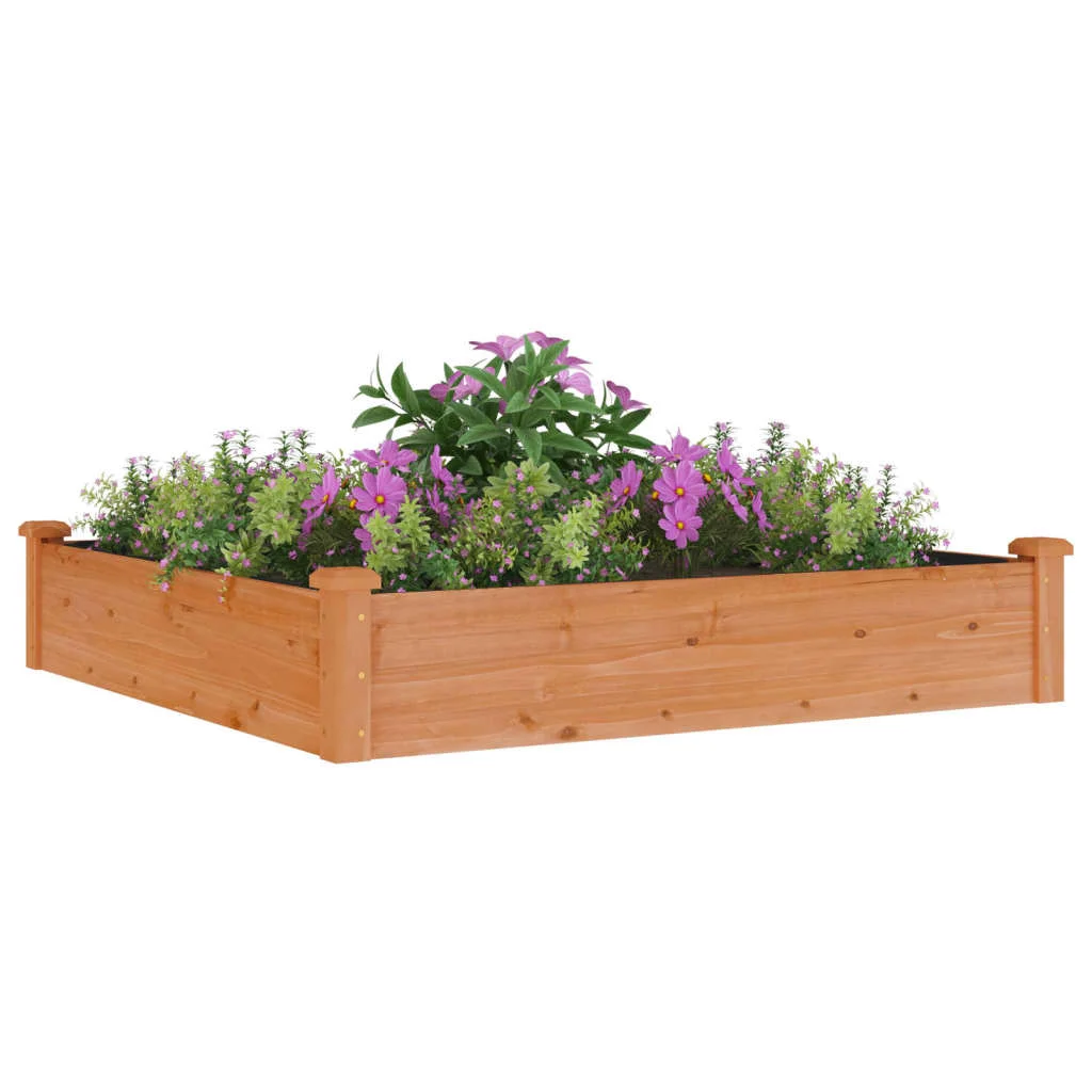 Záhr. vyvýšený záhon s vložkou hnedý 120x120x25 cm masív. jedľa