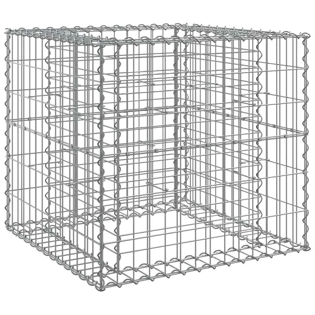 Gabionový kôš strieborný 70x70x65 cm pozinkované železo