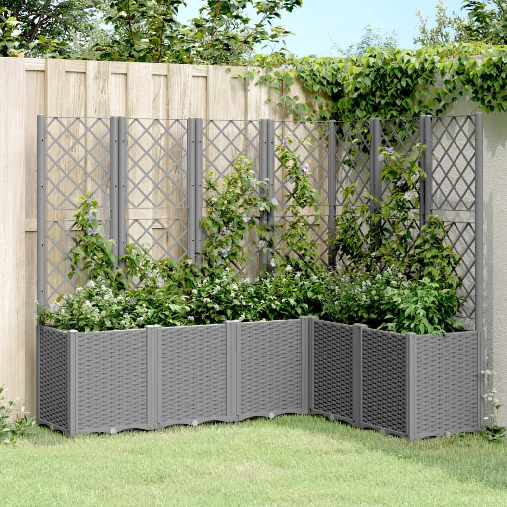 Záhradný kvetináč s mriežkou, svetlosivý 160x120x140 cm, PP