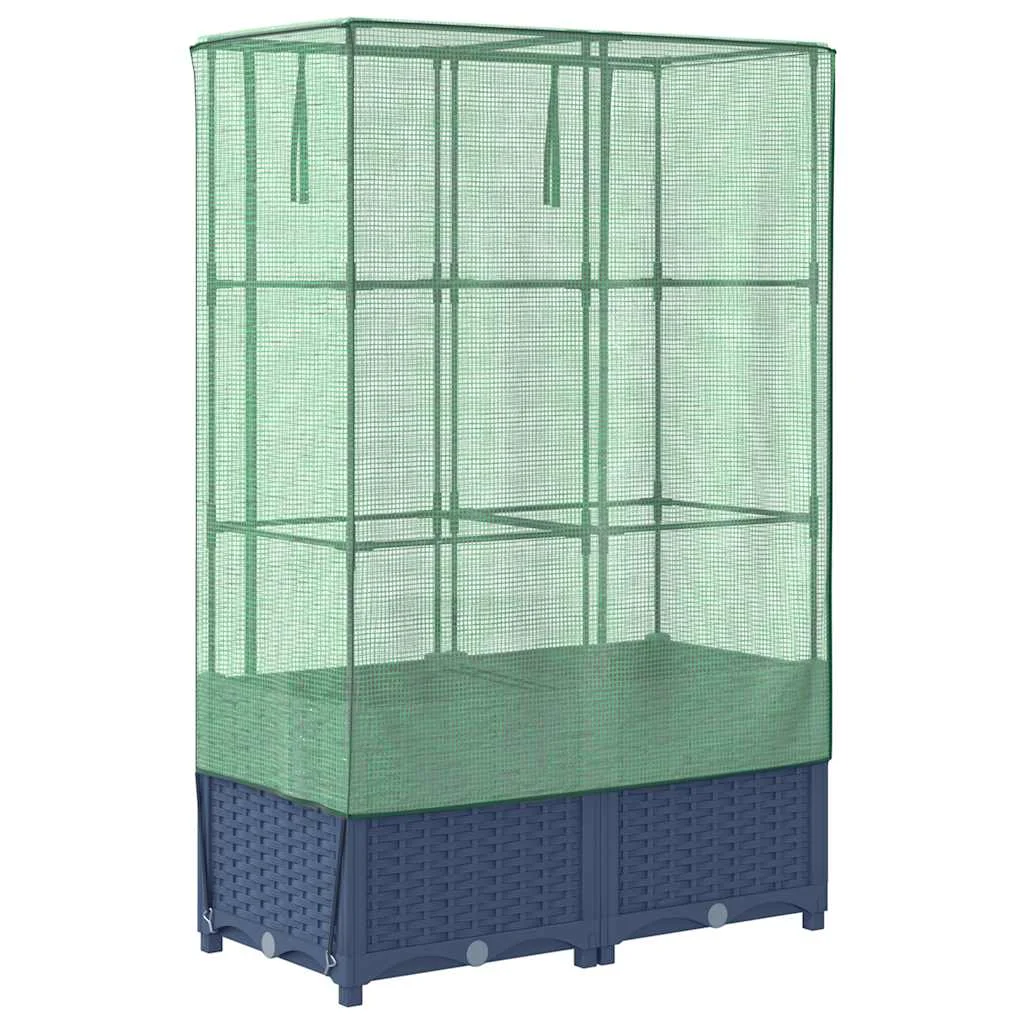 Záhon s krytom na skleník ratanový vzhľad 80x40x138 cm