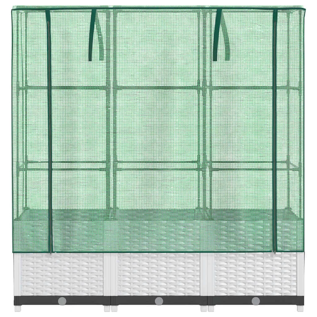 Záhon s krytom na skleník ratanový vzhľad 120x40x123 cm