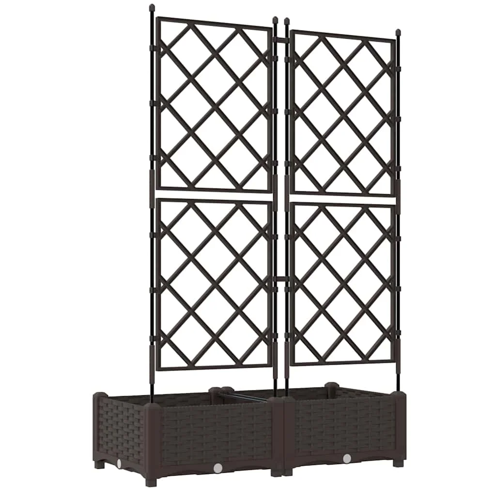 Záhradný kvetináč 2 pcs Hnedá 80 x 40 x 125,5 cm Oceľ