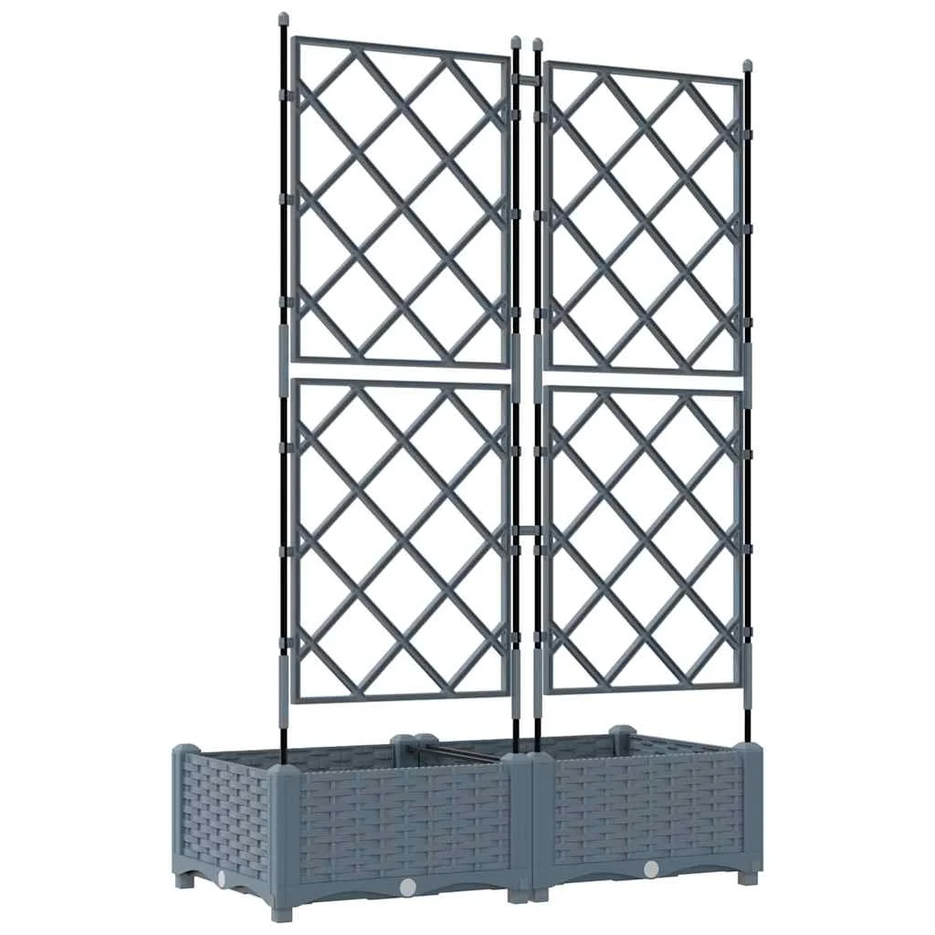 Záhradný kvetináč 2 pcs Svetlo šedá 80 x 40 x 125,5 cm Oceľ