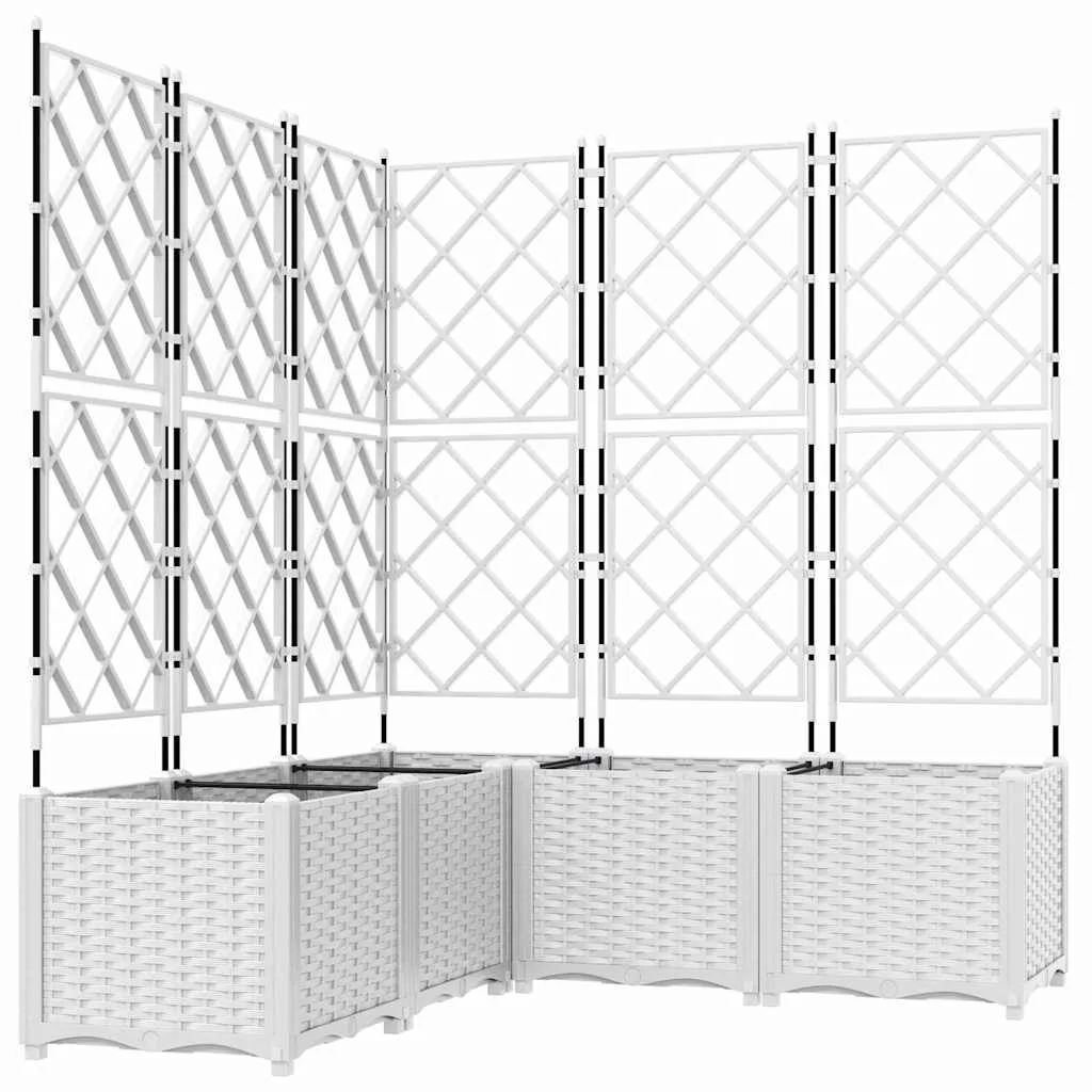 Záhradný kvetináč 5 pcs Biela 120 x 120 x 143 cm Oceľ