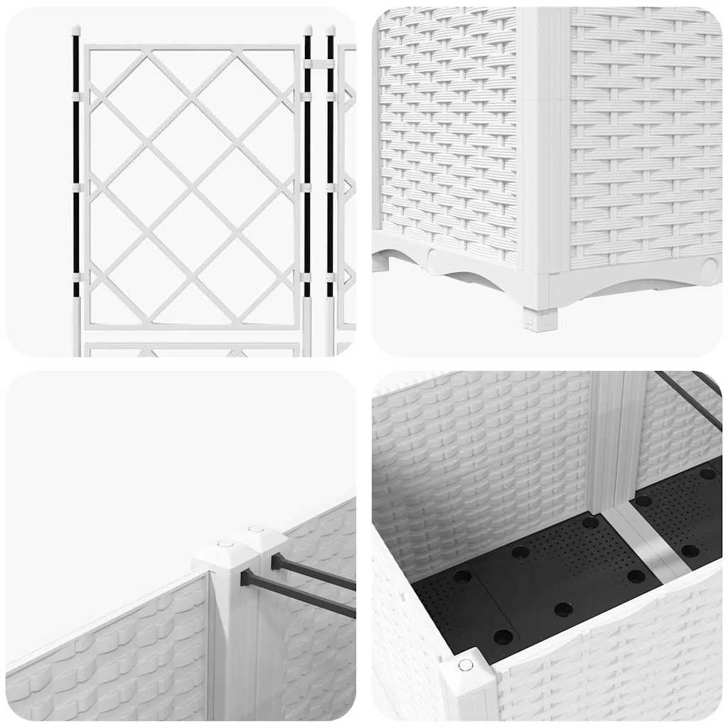 Záhradný kvetináč 5 pcs Biela 120 x 120 x 143 cm Oceľ