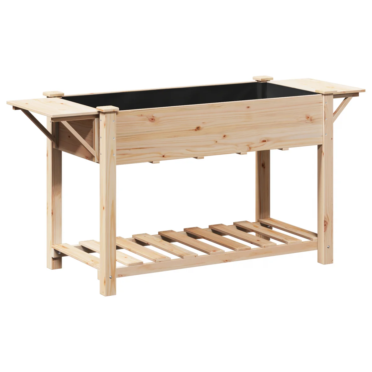 Záhradný črepník so policami 155x59x76 cm z masívneho borovicového dreva