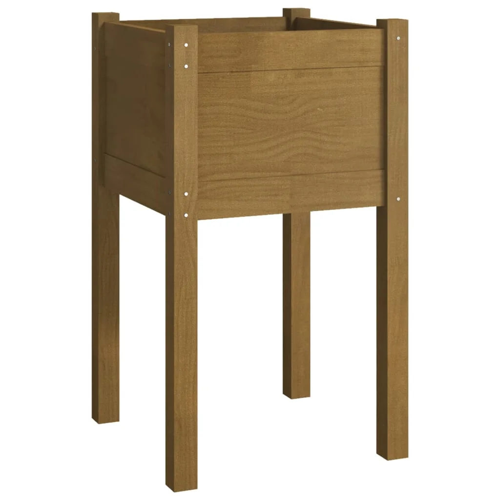 Záhradné kvetináče 2ks medovo-hnedé 40x40x70cm borovicový masív