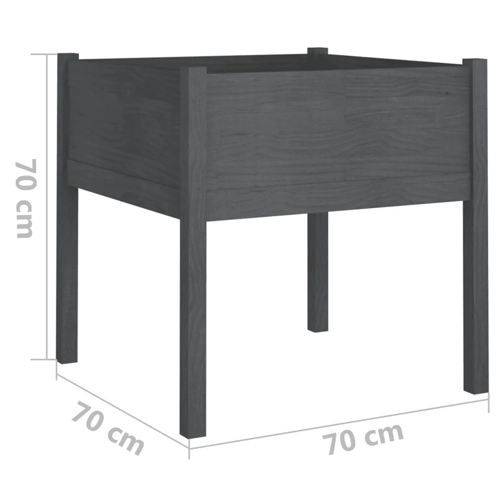 Záhradné kvetináče 2 ks sivé 70x70x70 cm borovicový masív