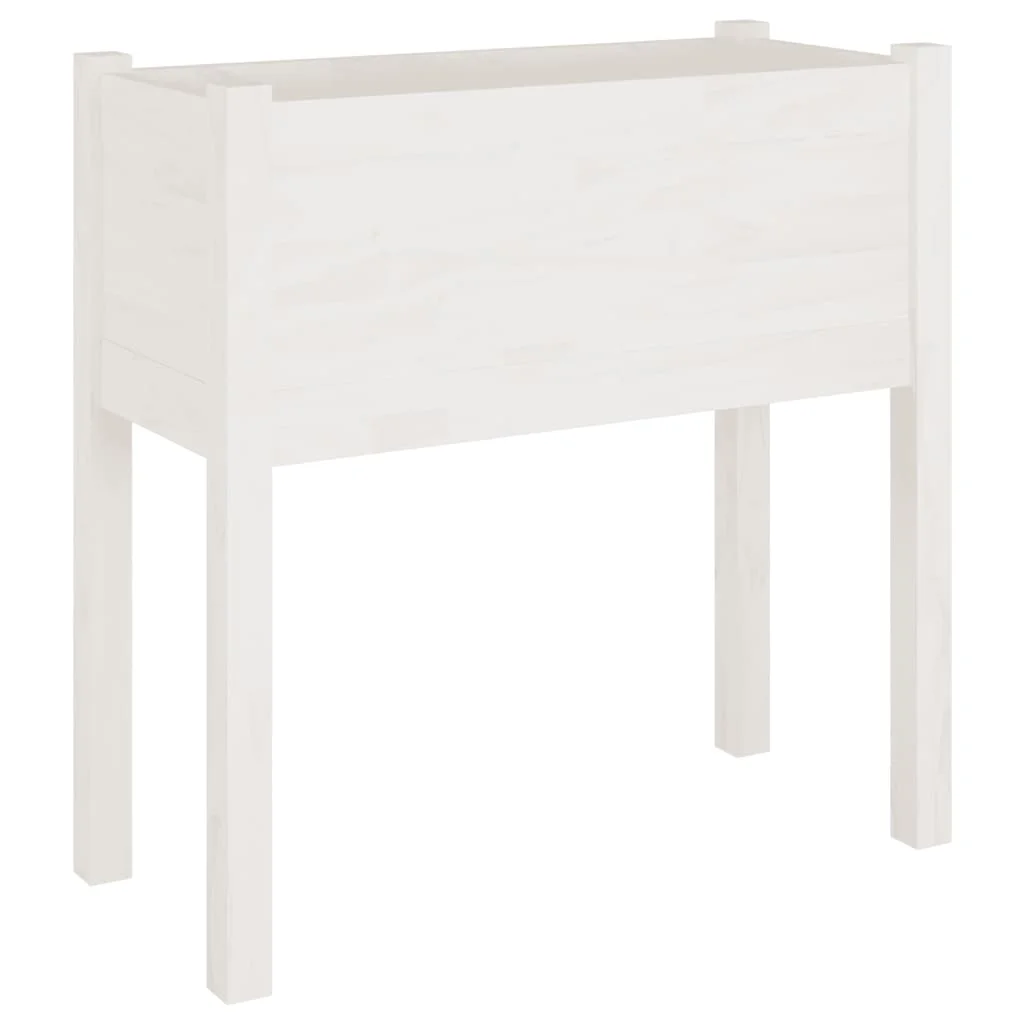 Záhradné kvetináče 2 ks biele 70x31x70 cm borovicový masív