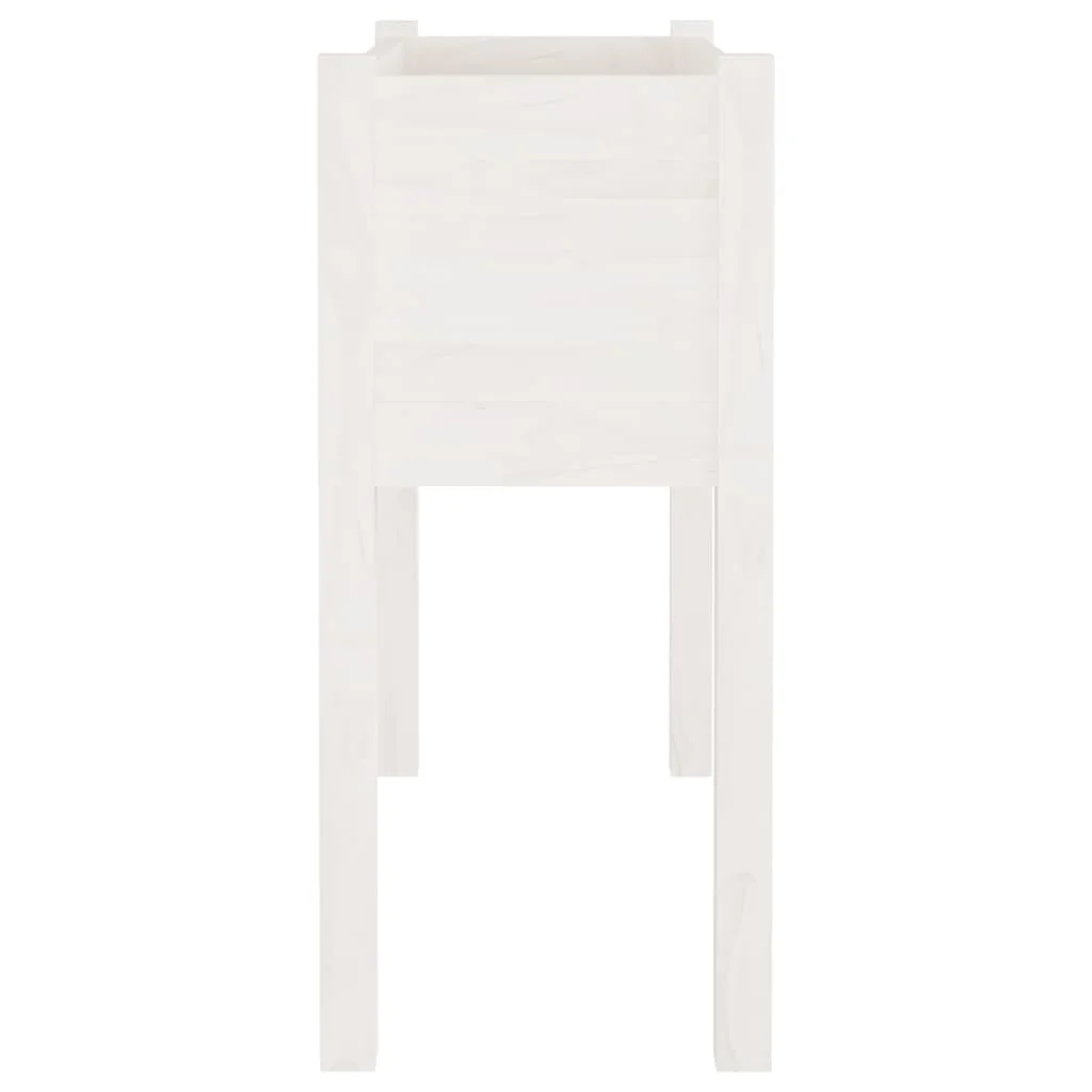 Záhradné kvetináče 2 ks biele 70x31x70 cm borovicový masív