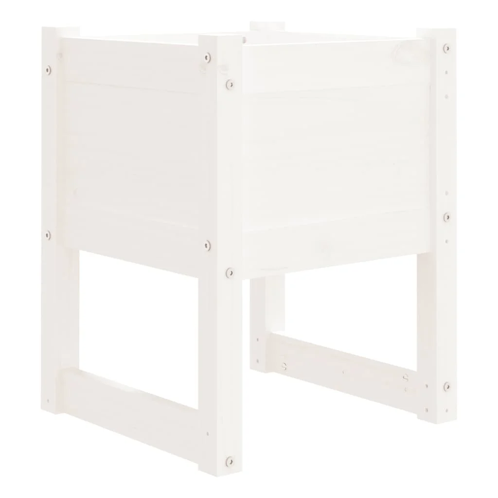 Kvetináč biely 40x40x52,5 cm borovicový masív